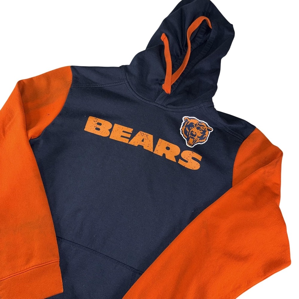 Chicago Bears Hoodie Sweatshirt Mens Large Blue NFL Football‎ Logo Athletic